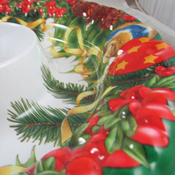 Ullman Holiday Plastic Dishes Chip n Dip Serving Bowl 2 Lot USA Vintage 1990s - Picture 6 of 8